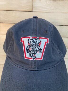 Wisconsin Badgers Legacy Adjustable Dad Hat Gray Embroidered Mascot Cap